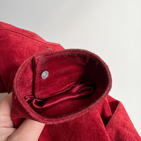 Jacob Suede Leather Rust Orange Cropped Jacket Size M - Picture 12 of 12